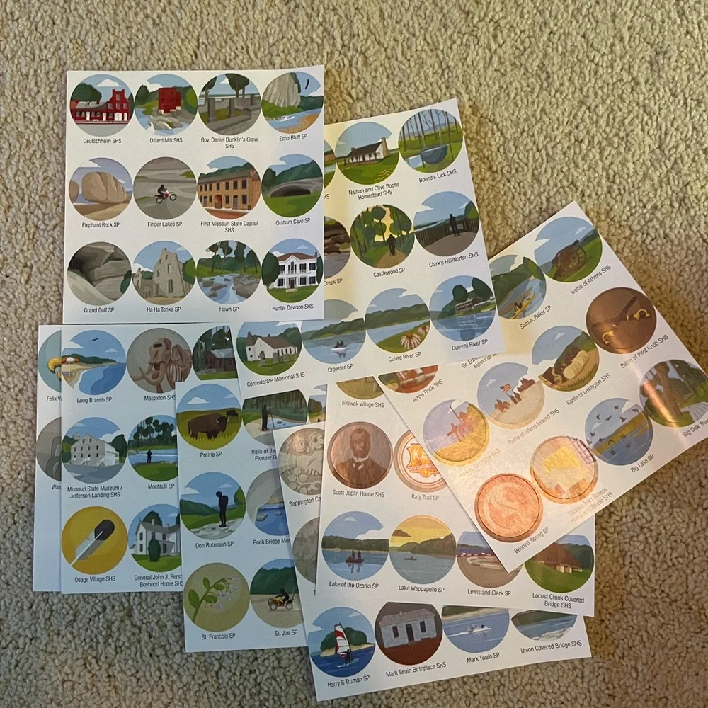 Missouri Passport Map with stucjers